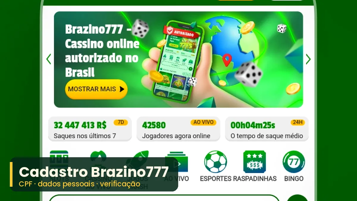 Cadastro Brazino777 no celular
